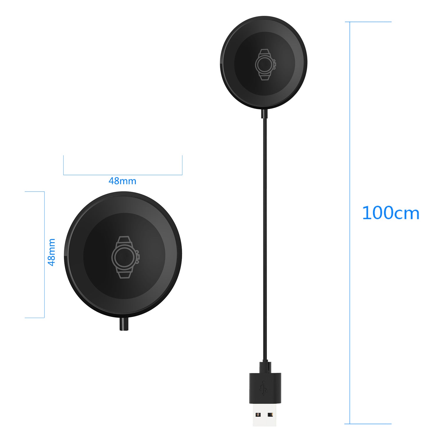 For Samsung Galaxy Watch 5 40mm/44mm/Watch4 40mm/44mm Universal Smart Watch Wireless Charger with 1m USB Cable For Samsung Galaxy Watch 5 40mm/44mm/Watch4 40mm/44mm Universal Smart Watch Wireless Charger with 1m USB Cable